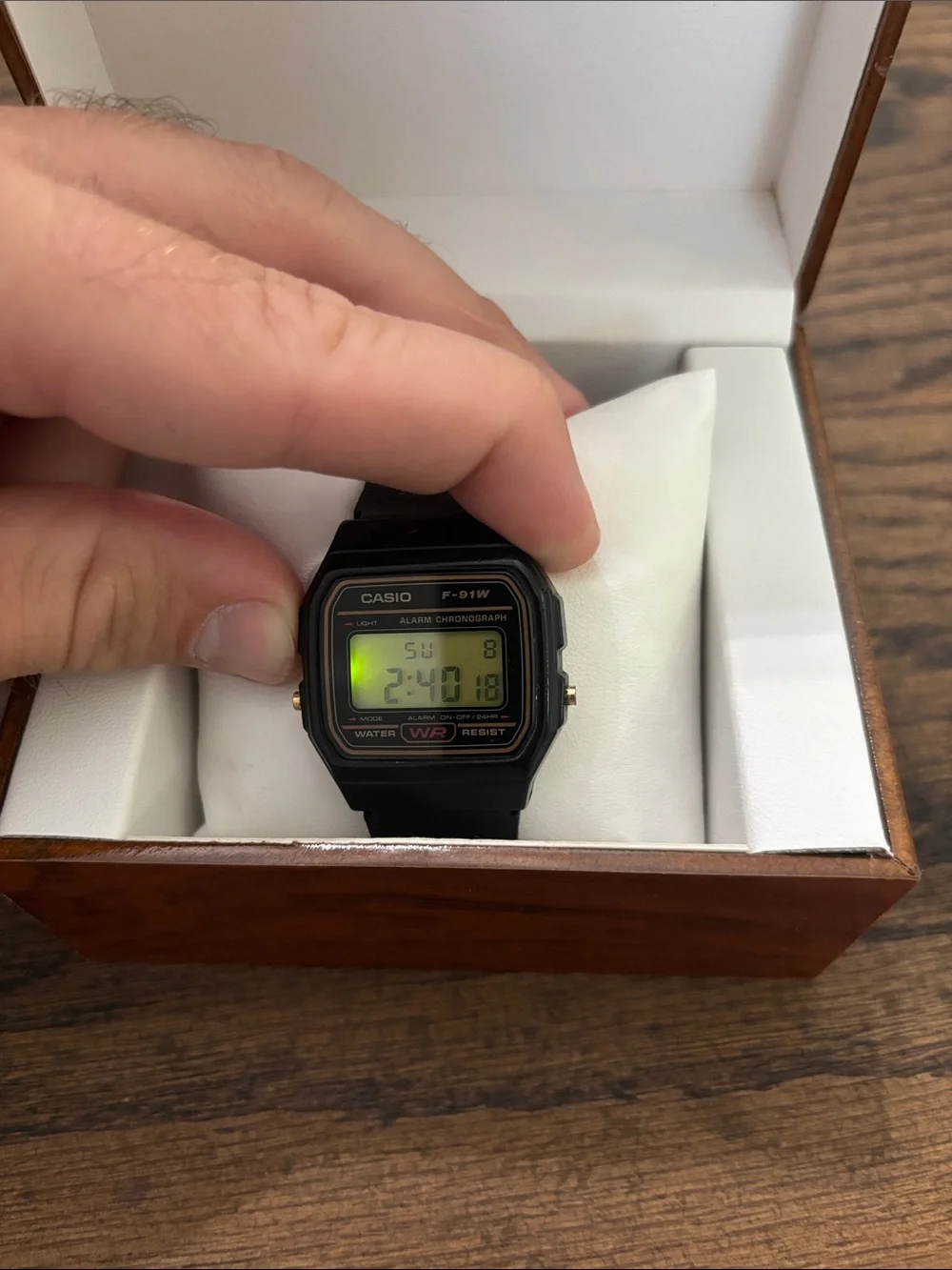 Casio F-91W  Digital Watch - Black with Gold Accents